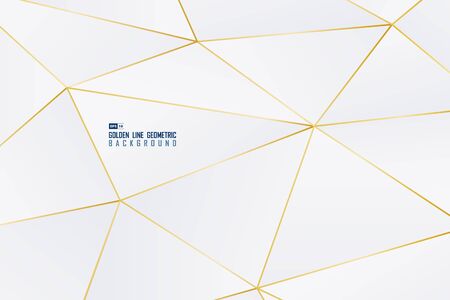 Abstract golden line decorative of geometric shape with gradient white background.のイラスト素材
