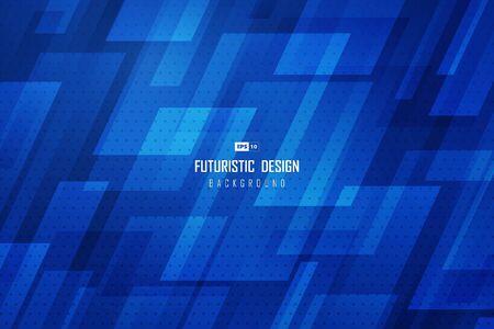 Abstract gradient technology blue sheet overlap pattern design with halftone decorative background.のイラスト素材