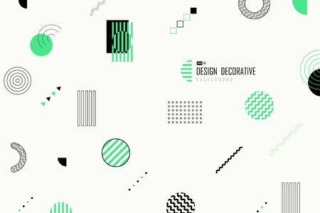 Abstract geometric memphis design decorative artwork background.のイラスト素材