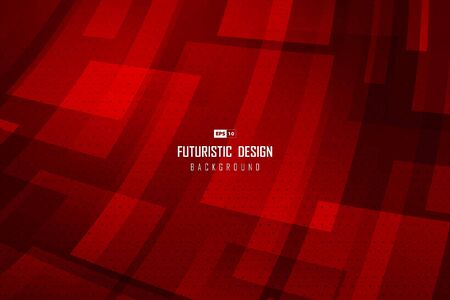 Abstract gradient red technology design template background with halftone dot pattern.のイラスト素材