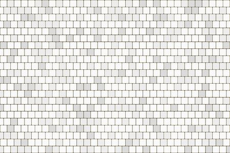 Abstract white and gray square brick wall pattern artwork background.のイラスト素材