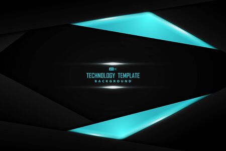 Abstract black template of overlap technology design decorative background.のイラスト素材