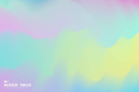 Abstract rainbow fancy hologram color concept design of mesh background wallpaper.のイラスト素材
