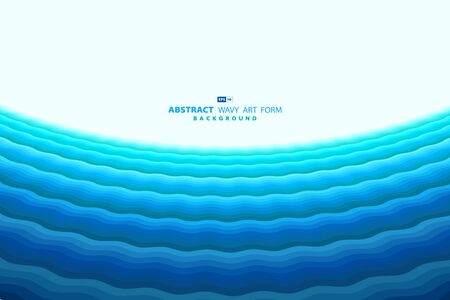 Abstract blue wavy sea design of minimal pattern perspective for headline background.のイラスト素材