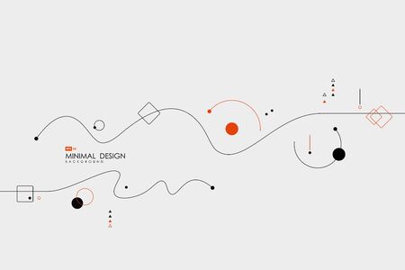 Abstract simple geometric line decorate shape of modern artwork background.のイラスト素材