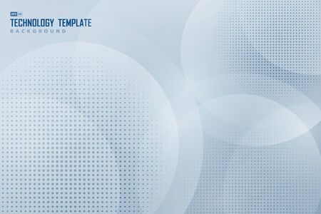 Abstract tech gradient blue circle pattern decorative design on white background.のイラスト素材