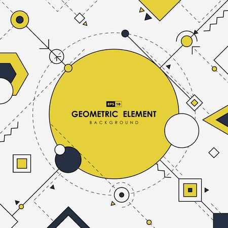 Abstract yellow trendy design of geometric elements artwork decorate on white background.のイラスト素材