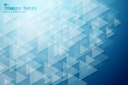 Abstract triangle pattern design of technology artwork on blue background.のイラスト素材