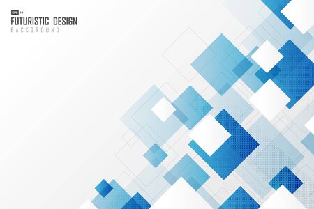 Abstract gradient blur square tech design technology pattern background.のイラスト素材