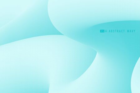 Abstract gradient blue fluid wavy line pattern design artwork background.のイラスト素材