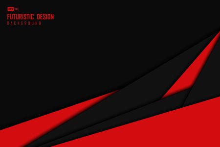 Abstract black and red technology template design artwork background.のイラスト素材