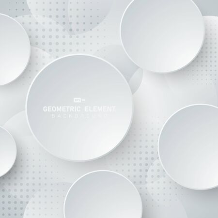 Abstract technology circle pattern design with 3d shadow background.のイラスト素材
