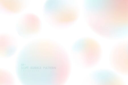 Abstract soft gradient colorful bubble pattern design on white background.のイラスト素材