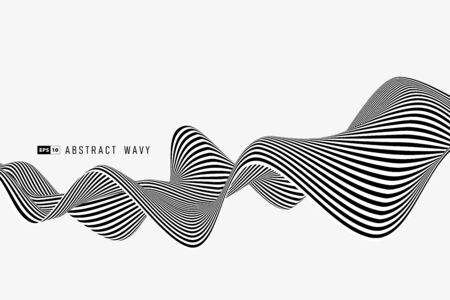 Abstract black and white minimal stripe line of mesh decoration background.のイラスト素材