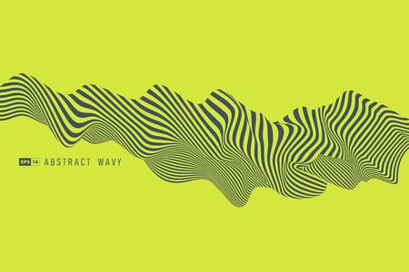 Abstract trendy green wavy pattern design artwork background. Use for ad, poster, artwork, template design. illustration vector eps10のイラスト素材