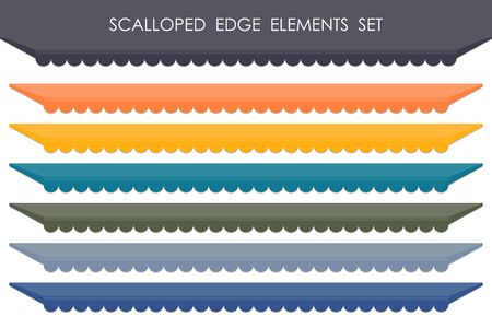 Abstract set of market scalloped tag design color element background. Use for ad, poster, artwork, element. illustration vectorのイラスト素材