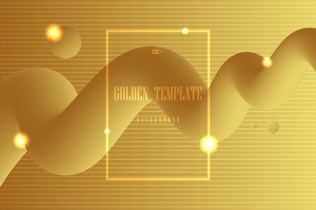 Abstract golden line wavy pattern design artwork background. Use for ad, poster, template, print, presentation. illustration vectorのイラスト素材