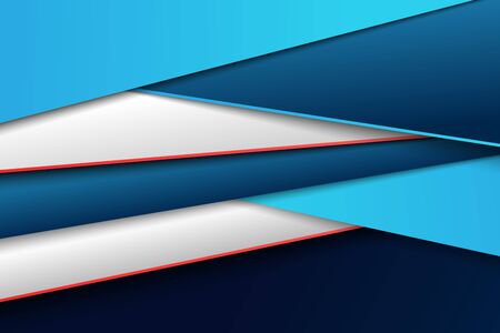 Abstract gradient blue of paper cut tech template design with white and red design. Use for ad, poster, page, print, artwork. illustration vector eps10のイラスト素材