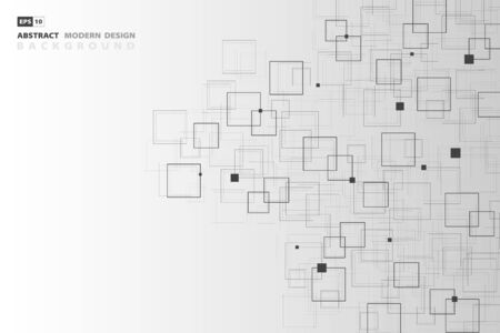 Abstract technology square black pattern artwork background. Use for ad, poster, artwork, template design, cover, presentation. illustration vector eps10のイラスト素材