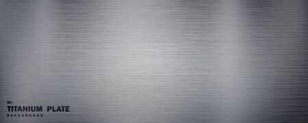Abstract wide solid silver titanium plate material with grunge line pattern decorative background. Use for ad, poster, artwork, template design. illustration vectorのイラスト素材
