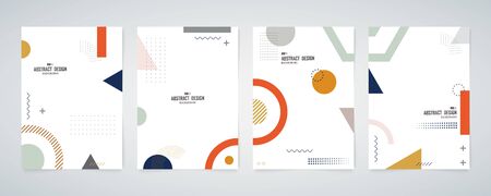 Abstract geometric brochure set minimal design decoration background set. Use for cover, annual, report, print, book. illustration vectorのイラスト素材