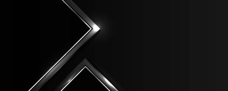 Abstract black technology design template with silver style edge artwork background. Use for ad, poster, template design, print, presentation. illustration vector eps10のイラスト素材