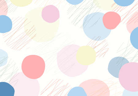 Abstract doodle cute round shape pattern design of pastel color background. Use for ad, poster, artwork, template design, print. illustration vectorのイラスト素材