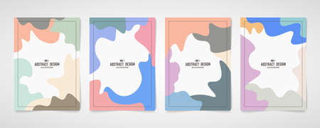 Abstract fluid shape design of colorful pastel brochure background set. Use for ad, poster, artwork, print, brochure. illustration vector eps10のイラスト素材