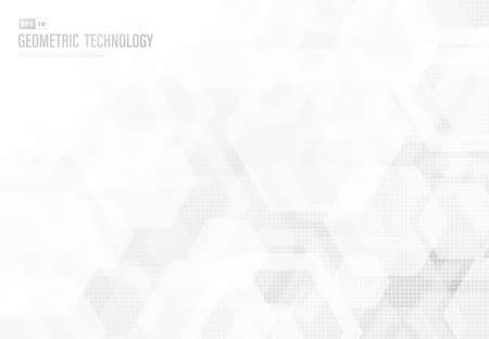 Abstract hexagonal patter design of technology artwork background.のイラスト素材