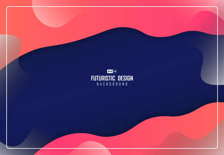 Abstract design of gradient pink and living coral design trendy template fluid background. Use for ad, template, poster, artwork, design, copy space of text. illustration vectorのイラスト素材