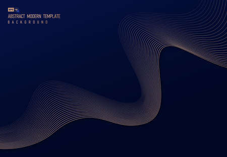 Abstract gold wavy pattern design of wavy decoration artwork template background. Use for ad, poster, artwork, template design, print. illustration vector eps10のイラスト素材
