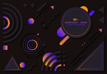 Abstract tech geometric element design cover artwork decorative background. Use for ad, poster, template print. illustration vectorのイラスト素材