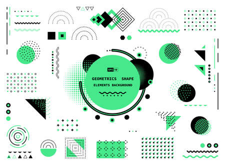 Abstract design of memphis black and black geometric shape modern cover design. Use for poster, artwork, template design, ad, print. illustration vector eps10のイラスト素材