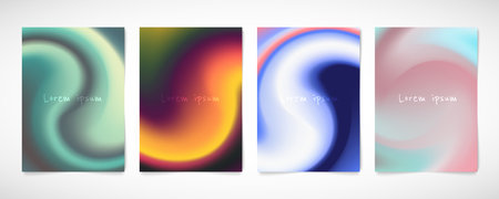 Abstract colorful mesh set of swirl design template. Design of circle style artwork background. illustration vectorのイラスト素材