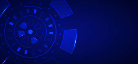 Abstract blue interface of technology artwork design template. Overlapping with geometric modern design background. illustration vectorのイラスト素材