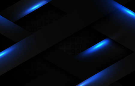 Abstract blue tech design of aluminium line pattern template. Overlapping with glitters style of light crossing background. illustration vectorのイラスト素材
