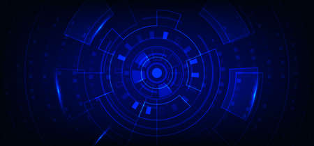 Abstract wide technology interface style of geometric element template. Overlapping with square design background. illustration vectorのイラスト素材