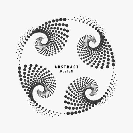 Abstract dots circle pattern design of minimal swirl artwork style cover template background. illustration vectorのイラスト素材
