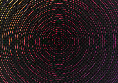Abstract swirl line of futuristic pattern decorative system artwork template. Design with halftone in center for background. illustration vectorのイラスト素材