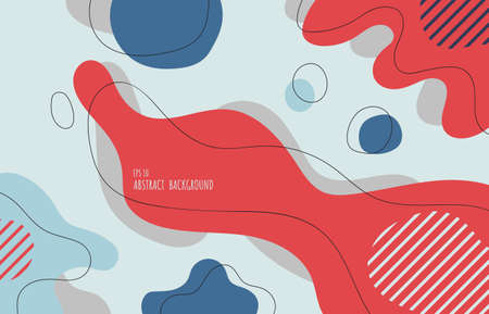 Abstract modern color doodle minimal style of hand drawing template. Overlapping for painting style with colorful artwork background. illustration vectorのイラスト素材