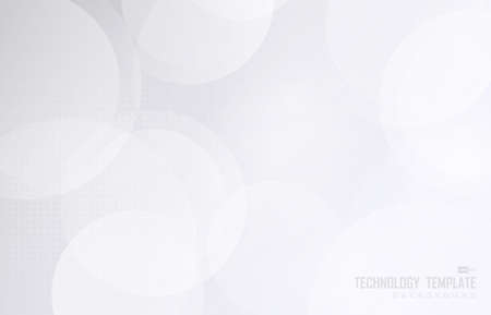 Abstract white and grey circle pattern with halftone decorative design. Overlapping for dimension style background. illustration vectorのイラスト素材