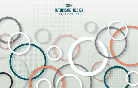 Abstract circle pattern of geometric decorative artwork degsign template. Ovelppaing with halftone design background. illustration vectorのイラスト素材