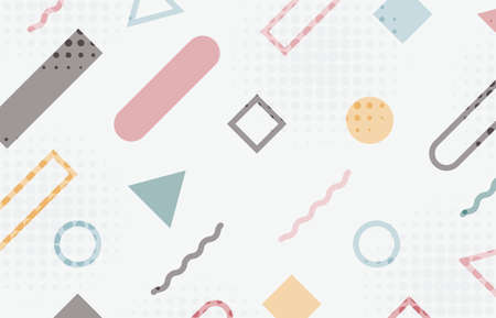 Abstract colorful geometric style decorative with halftone design template. Overlapping with space background. illustration vectorのイラスト素材