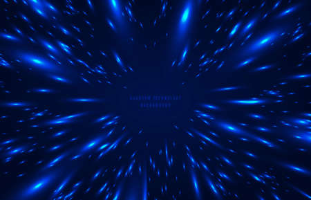 Abstract quantum science of blue glitter technology template. Center space fo headline text background. Illustration vectorのイラスト素材