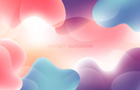 Abstract colorful gradient organic shape minimal design template. Overlapping of colorful concept for cover background. Illustration vectorのイラスト素材