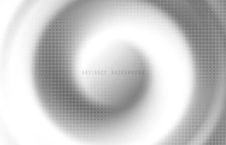 Abstract white circle pattern design artwork decoratibe template. Overlapping with halftone style circles background. Illustration vectorのイラスト素材