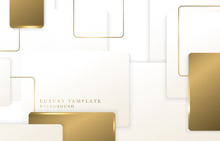 Abstract golden luxury rectangles template design of geometric artwork. Overlapping design for presentation background. Illustration vectorのイラスト素材