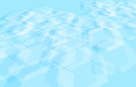 Abstract hexagonal pattern of tech design future decorative artwork. Overlapping for ad design style background. Illustration vectorのイラスト素材