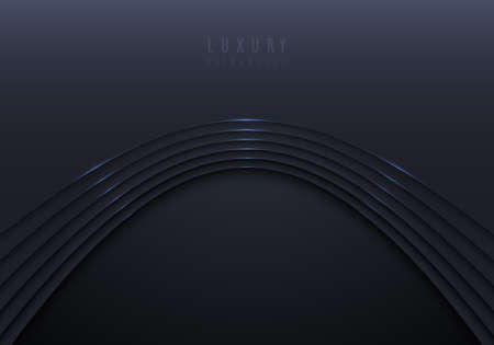 Abstract luxury metallic dark blue design artwork decorative. Overlapping with layers design glitters background. Illustration vectorのイラスト素材