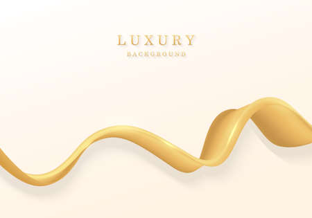 Abstract luxury metallic golden silk blend design decorative. Well organized, isolate object for usage. Illustration vectorのイラスト素材